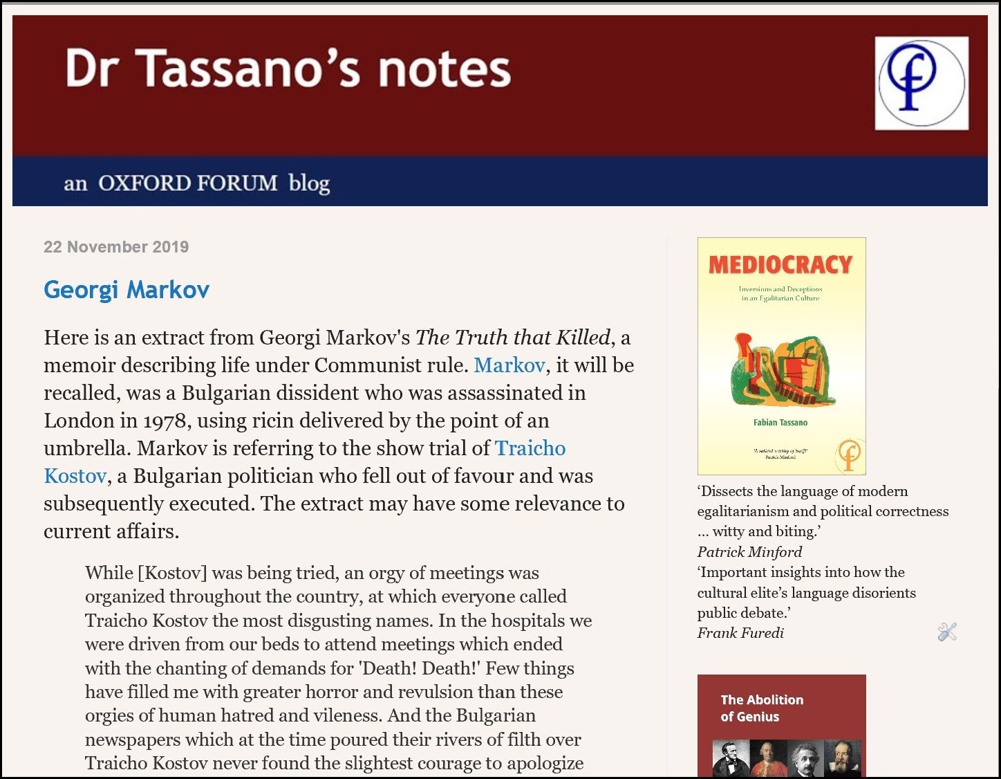 Dr. Tassano's Notes Blog